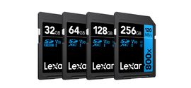 Die neuen Speicherkarten der Serie Lexar High-Performance 800x SDHC/SDXC UHS I Blue.