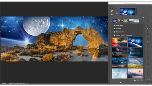 Adobe Photoshop kann jetzt auch automatisch den Himmel in einem Landschaftsfoto austauschen.