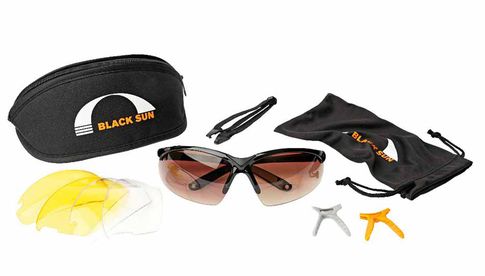 Black Sun „Eagle Five“: Sonnen-/Sport-Brille mit Lesehilfe, um Kameradisplays oder Bedienelemente besser erkennen zu können.