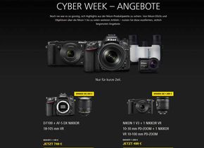 Nikon SLR D7100 und Systemkamera Nikon 1 V3 im Angebot.