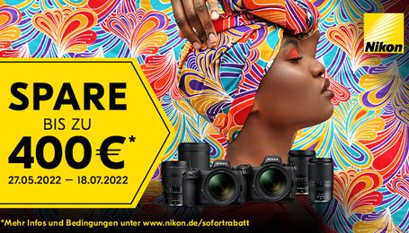 Bis zu 400 Euro sparen bei der Sofortrabatt-Aktion von Nikon.