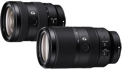 Sony: Hochklassiges Standardzoom SEL-1655G (links) und Super-Telezoom-Objektiv SEL-70350G für APS-C-Kameras