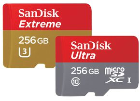 SanDisk MicroSD-Karten mit 256 GB