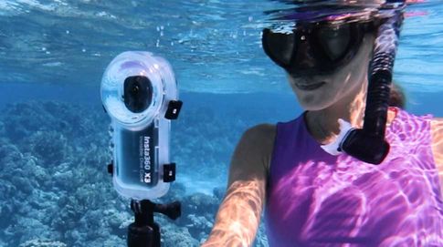 Neues Unterwassergehäuse für 360-Grad-Kamera insta360 X3.