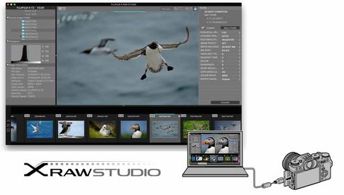 Nutzt den Kameraprozessor für die Raw-Wandlung: X Raw Studio von Fujifilm