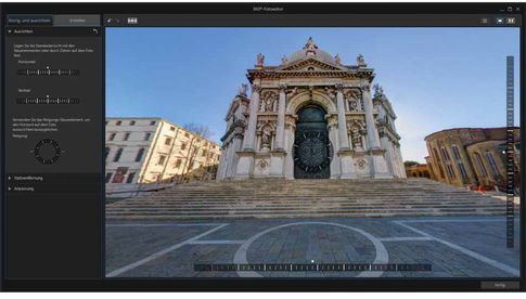 Auch 360-Grad-Aufnahmen können in „CyberLink PhotoDirector 9“ bearbeitet und etwa exakt ausgerichtet werden.