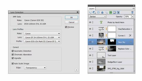 Durch „ElementsXXL 5“ steht in „Adobe Photoshop Elements“ ein Dialog zur Objektivkorrektur und die Möglichkeit zur 16-Bit-Bildbearbeitung über „SmartObjects“ zur Verfügung.