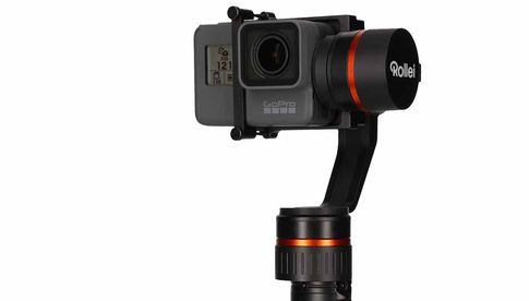 Das „Rollei Profi Actioncam Gimbal“ ist mit GoPro-Hero-Kameras der Serien 3, 4 und 5 sowie Kameras einsetzbar, die deren Größe und Gewicht entsprechen.