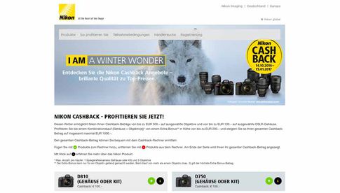 Nikon Cashback-Aktion „I am a Winter Wonder“
