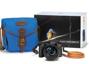 Das Leica V-Lux 5 Explorer Kit mit Kamera, Tasche und Tragegurt