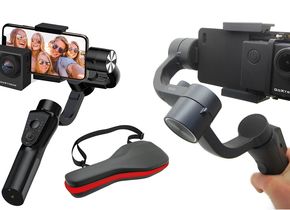 Das Gimbal stabilisiert Filmaufnahmen mit dem Smartphone oder einer Action-Kamera über drei Bewegungsachsen.