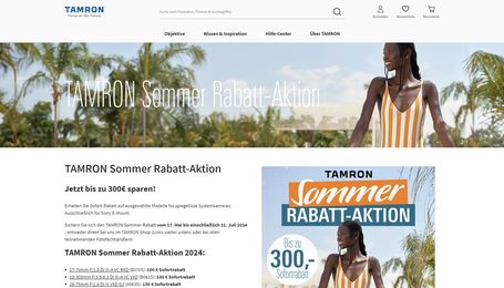 Tamron gewährt bis zu 300 Euro Rabatt auf ausgewählte Objektive mit Sony-E-Mount.