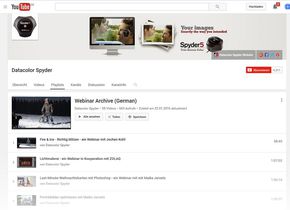 Datacolor Youtube-Kanal mit kostenlosen Webinaren