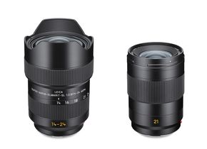 Leica Super-Vario-Elmarit-SL 1:2.8/14-24 ASPH. (links) und Super-APO-Summicron-SL 1:2/21 ASPH. (rechts)