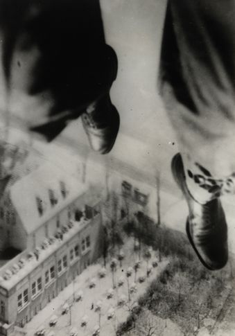 Willi Ruge. Seconds before Landing from the series I Photograph Myself during a Parachute Jump, 1931.