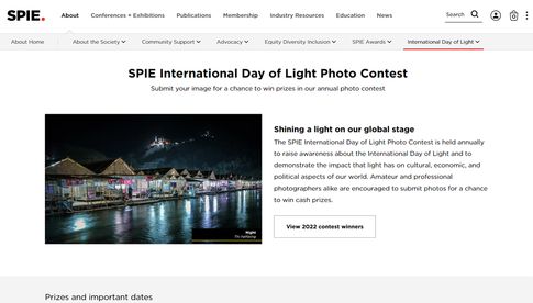 SPIE International Day of Light Photo Contest