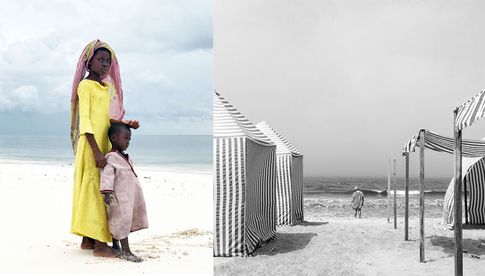 Foto links: Photography of the Year – Grand Prize – Gabriella Cigliano, Italien, „Big Sister“ Foto rechts: Photography of the Year – First Place – Diogo Lage, Portugal, „Sea Stripes“