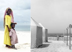 Foto links: Photography of the Year – Grand Prize – Gabriella Cigliano, Italien, „Big Sister“ Foto rechts: Photography of the Year – First Place – Diogo Lage, Portugal, „Sea Stripes“