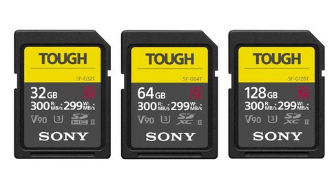 Sonys neue Tough-Speicherkarten mit 32, 64 und 128 Gigabyte.