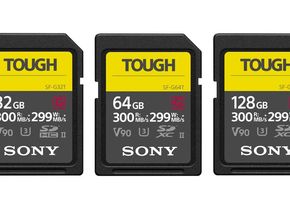 Sonys neue Tough-Speicherkarten mit 32, 64 und 128 Gigabyte.