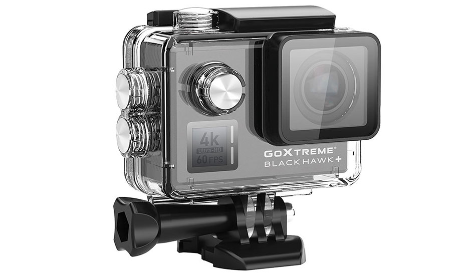 Das Unterwassergehäuse der GoXtreme Black Hawk+ 4K erlaubt Aufnahmen in Wassertiefen von 60 Metern.
