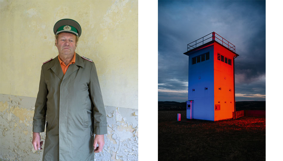 Ausstellung zur Nikon Ambassadors Masterclass „30 Jahre Mauerfall“. Foto links: Tamara Eckhardt; Foto rechts: Max Slobodda