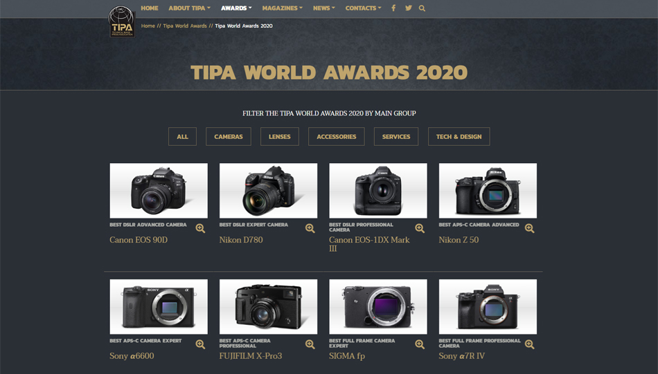 Die TIPA hat die Gewinner der World Awards 2020 bekanntgegeben