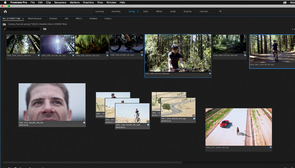 Adobe Premiere erhält durch das Update neue Möglichkeiten, die Videoclips anzuordnen, zu sortieren und den gesamten Film damit aufzubauen.