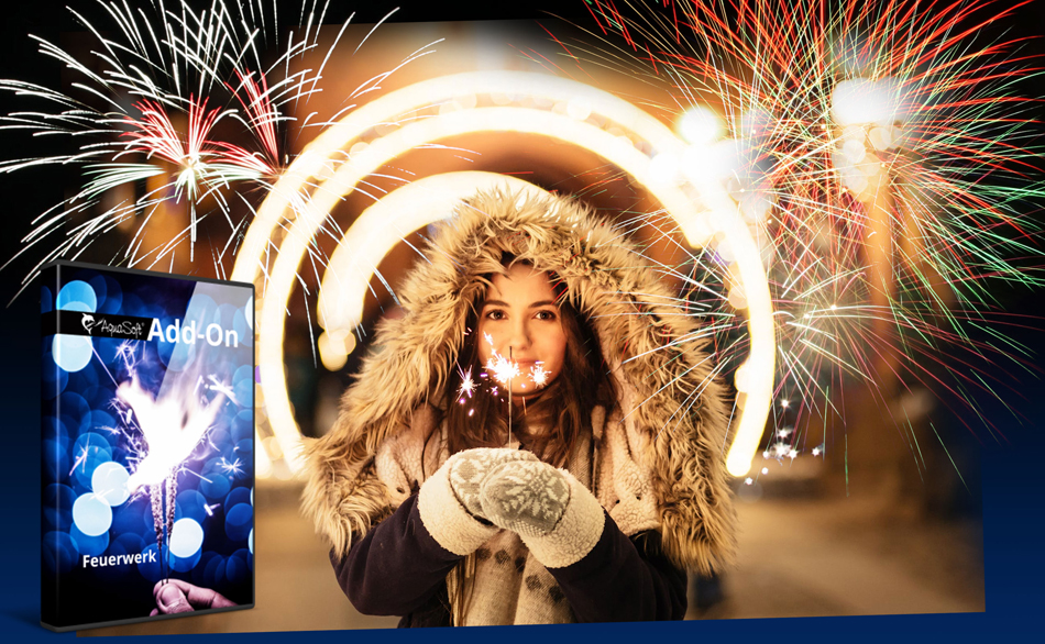 Das Erweiterungspaket „Feuerwerk“ enthält alles, was für eine gelungene Neujahrspräsentation nötig ist