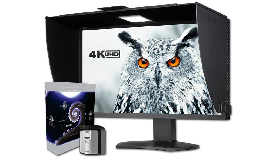 basiCColor-Weihnachts-Angebot: NEC SpectraView Reference 322UHD-2 und Messgerät basiCColor „SQUID3“