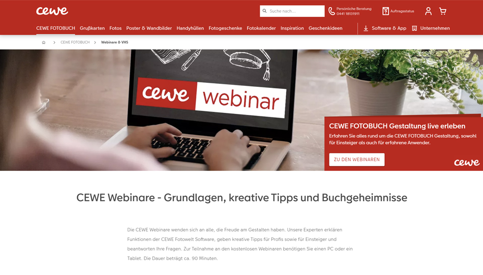 Webinare von Cewe
