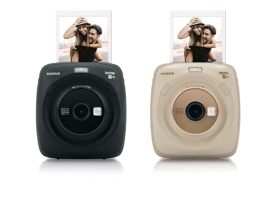 Fujifilm instax SQUARE SQ20. Hybrid-Kamera mit digitaler Aufnahme und analoger Sofortbildausgabe.