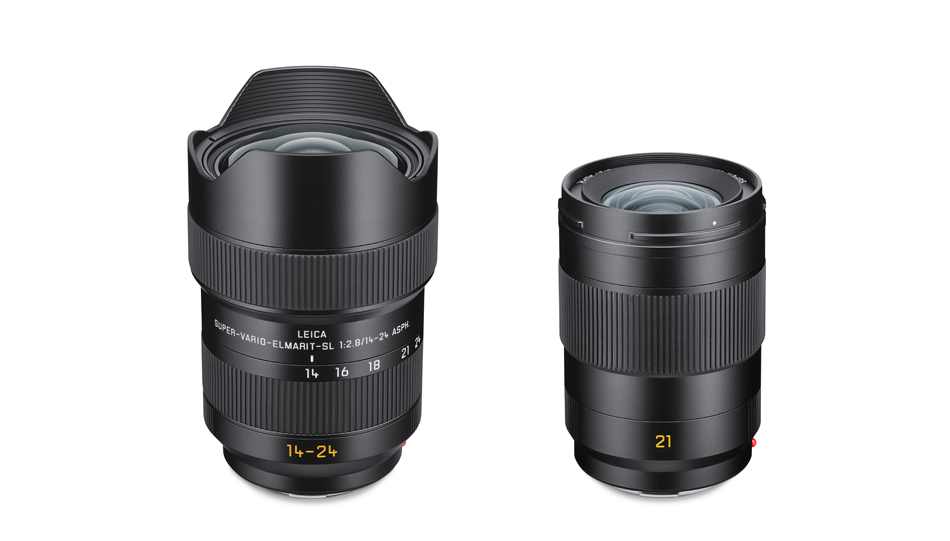 Leica Super-Vario-Elmarit-SL 1:2.8/14-24 ASPH. (links) und Super-APO-Summicron-SL 1:2/21 ASPH. (rechts)