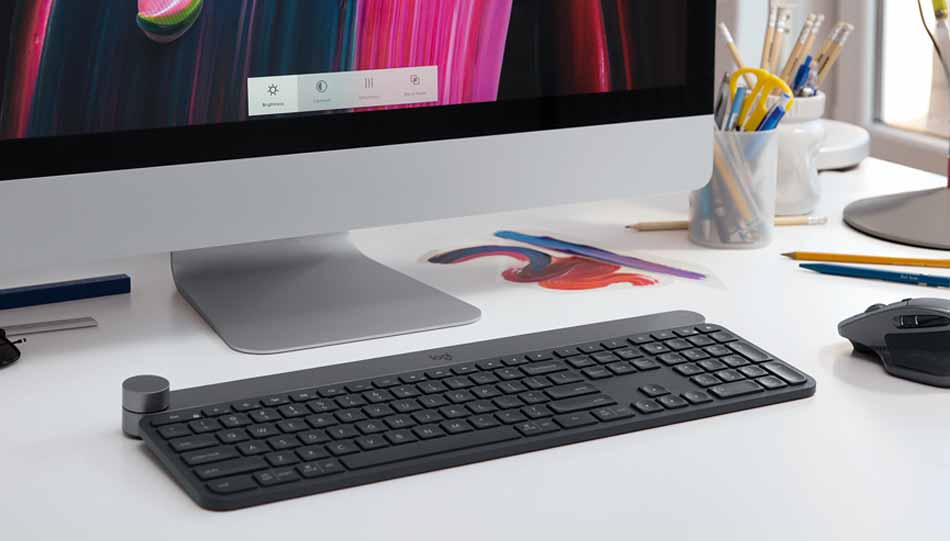 Logitech Craft: Elegante Tastatur mit Drehregler für Eingaben in Adobe Photoshop und anderen Programmen.