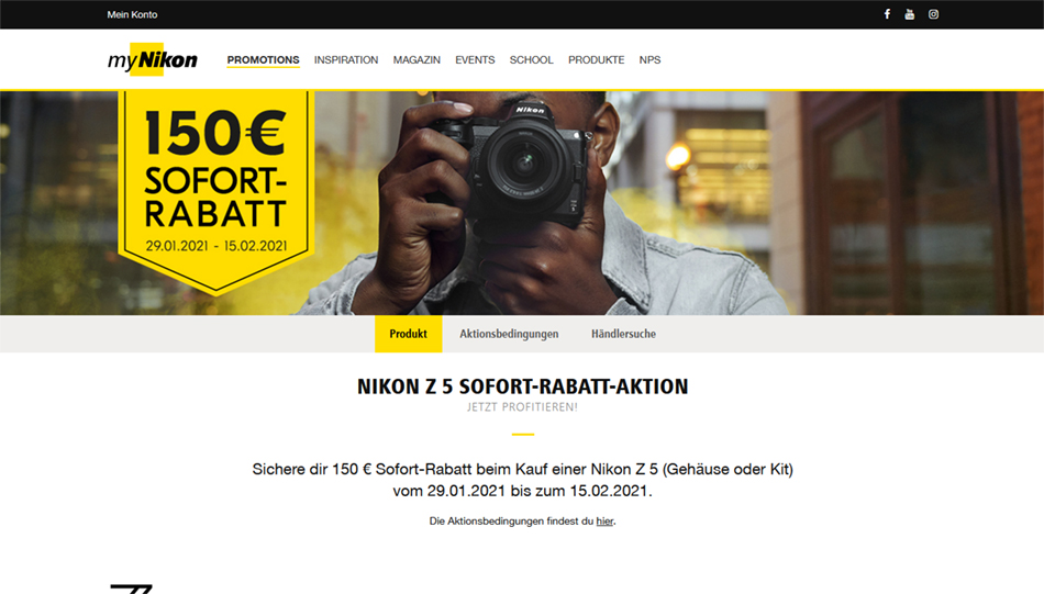 150 Euro sparen beim Kauf einer Nikon Z 5