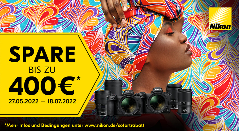 Bis zu 400 Euro sparen bei der Sofortrabatt-Aktion von Nikon.