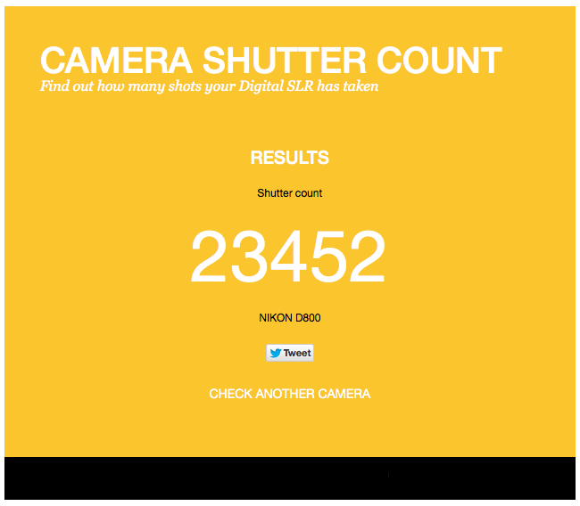 Camera Shutter Count