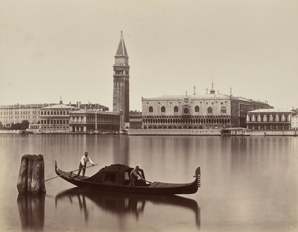 Carlo Naya (1816–1882), Venedig: Blick auf Markusbibliothek, Campanile und Dogenpalast, um 1875