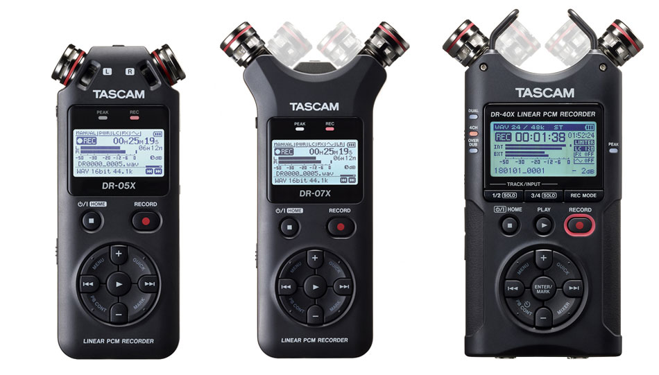 Drei neue Handheldrekorder, die auch als Audio-Interface am Rechner arbeiten können: Tascam DR-05X, DR-07X und DR-40X