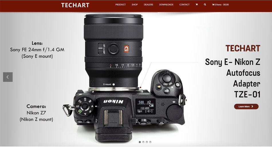 Techart-Adapter für Sony-E-Vollformatobjektive an Nikon-Z-Kameras